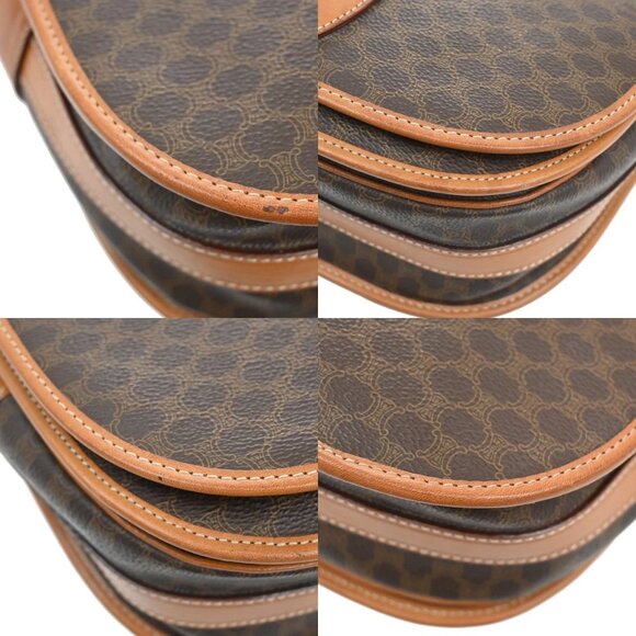 CELINE Logo Macadam Pattern Shoulder Bag PVC Leather Brown GHW Italy 35CA072 - Picture 7 of 16